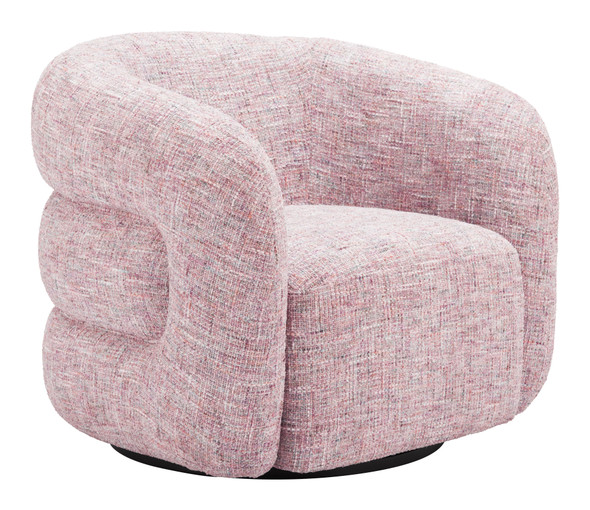 Refine Pink Tweed Steel and Polyester Swivel Chair