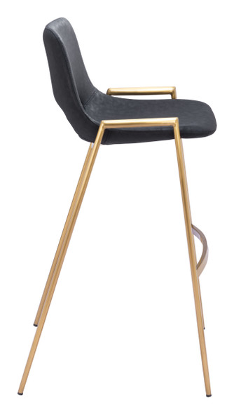 Desi Black & Gold (Set of 2) Steel and Polyurethane Barstool