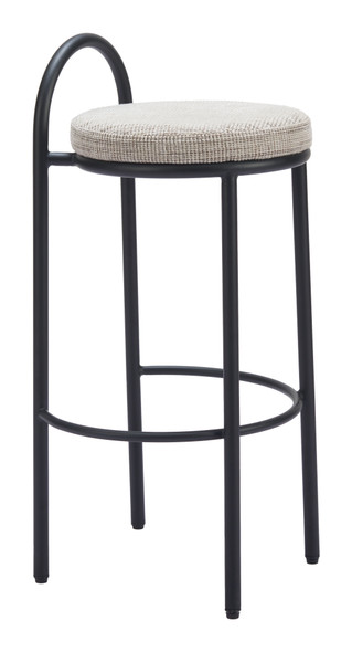 Sisal Beige Tweed (Set of 2) Steel and Polyester Barstool