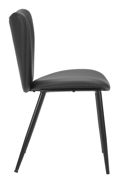 Prestige Black (Set of 2) Steel and Polyurethane Dining Chair