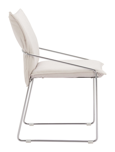 Pola White (Set of 2) Steel and Polyester Dining Chair