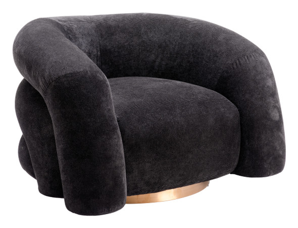 Havn Black Stainless Steel and Polyester Accent Chair