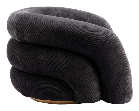 Havn Black Stainless Steel and Polyester Accent Chair