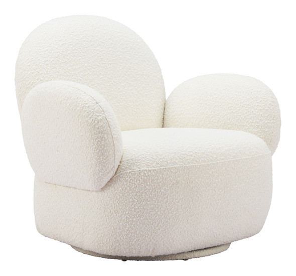 Pilka White Polyester Swivel Chair