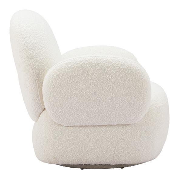 Pilka White Polyester Swivel Chair