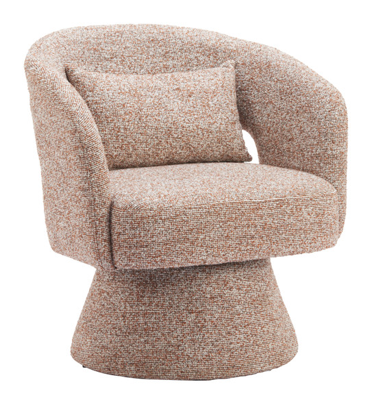 Liva Frosty Brown Polyester Swivel Chair