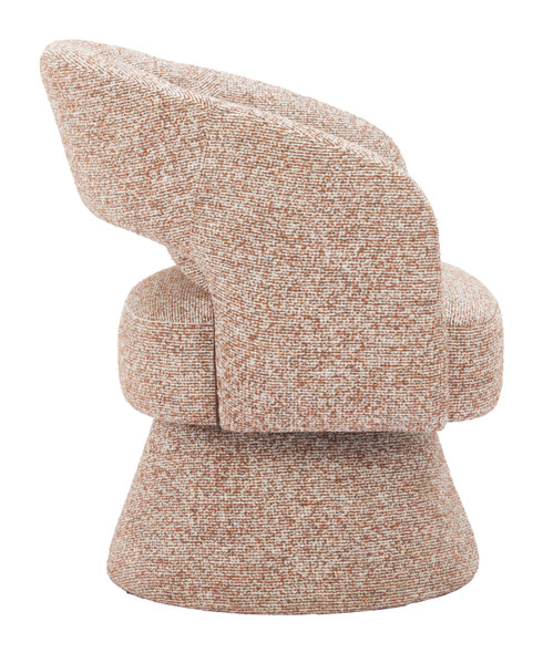 Liva Frosty Brown Polyester Swivel Chair