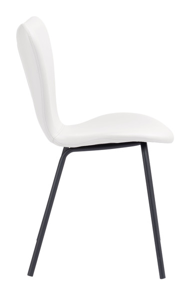 Torlo White (Set of 2) Steel and Polyurethane Stackable Dining Chair