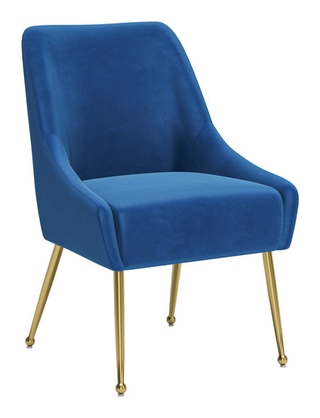 Maxine Navy Blue & Gold Steel and Polyester Dining Chair