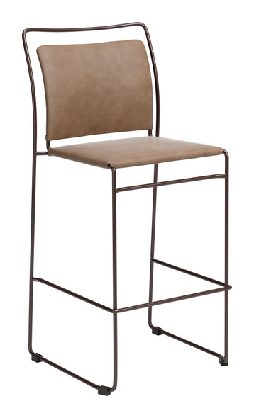 Verbena Brown (Set of 2) Steel and Polyurethane Stackable Barstool