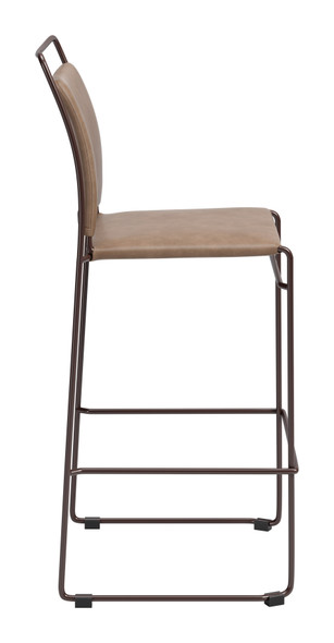 Verbena Brown (Set of 2) Steel and Polyurethane Stackable Barstool
