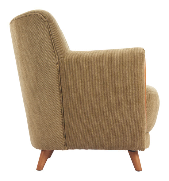 Hako Olive Green Rubberwood and Polyester Accent Chair