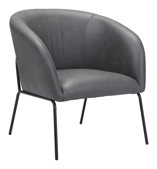 Quinten Vintage Gray Steel and Polyester Accent Chair