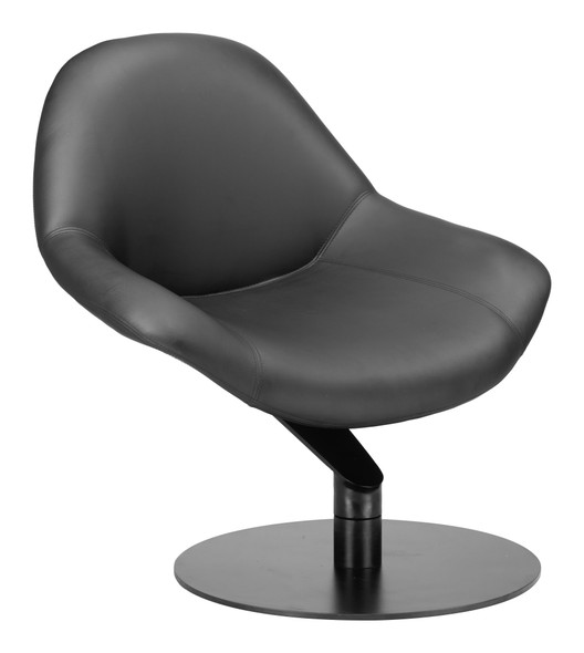Poole Black Steel and Polyurethane Accent Chair