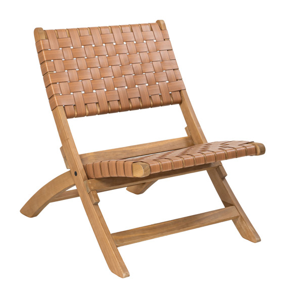 Sunflare Brown Acacia Wood Lounge Chair for Outdoor Use