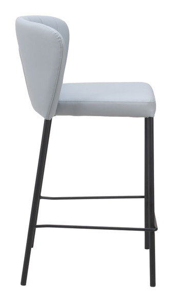 Linz Gray (Set of 2) Steel and Polyurethane Stackable Counter Stool
