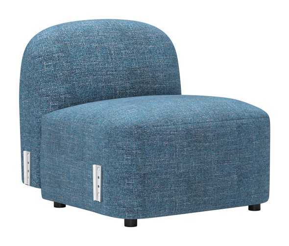 Cleo Blue Rubberwood and Polyester Middle Chair