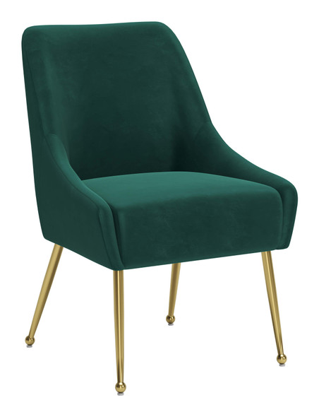Maxine Green & Gold Steel and Polyester Dining Chair