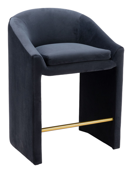 Emas Midnight Gray Steel and Polyester Counter Stool