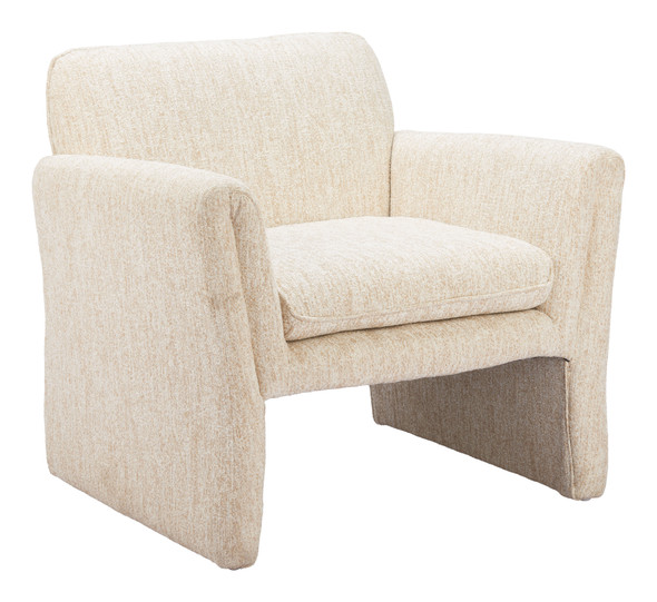 Dobra Oatmeal Beige Polyester Accent Chair