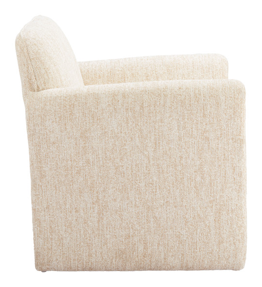 Dobra Oatmeal Beige Polyester Accent Chair