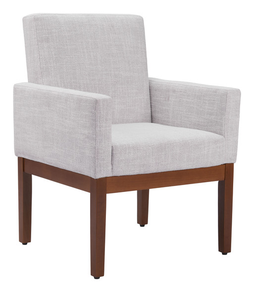 Senzil Ivory Rubberwood and Polyester Dining Chair