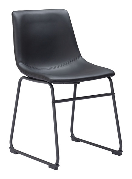 Smart Black (Set of 2) Steel and Polyurethane Dining Chair