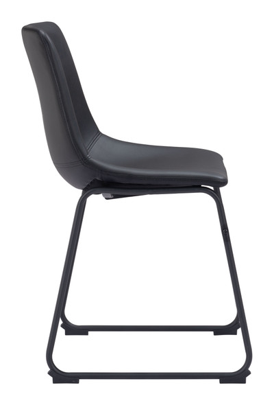 Smart Black (Set of 2) Steel and Polyurethane Dining Chair