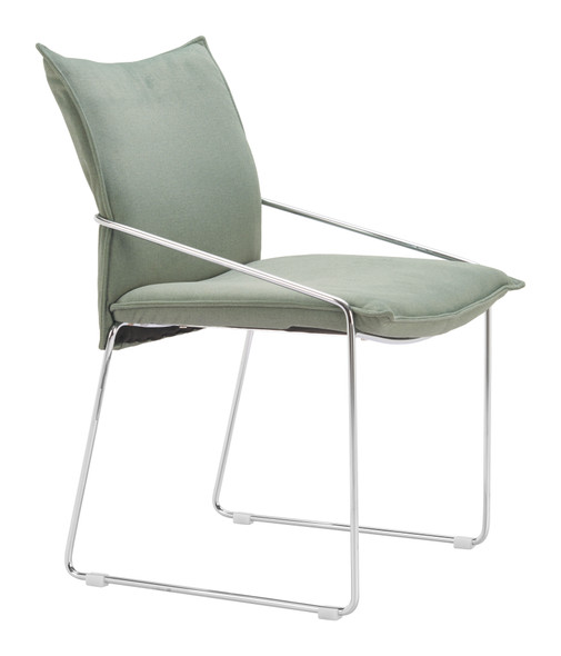 Pola Green (Set of 2) Steel and Polyester Dining Chair