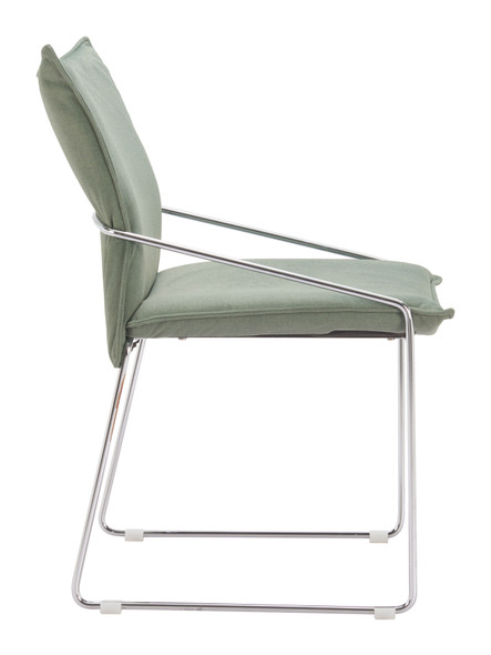 Pola Green (Set of 2) Steel and Polyester Dining Chair