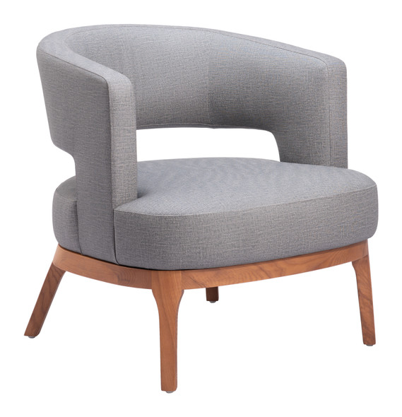 Penryn Slate Gray Ash Wood and Polyurethane Accent Chair