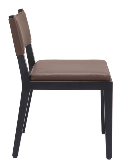 Roxas Brown (Set of 2) Poplar Wood and Rubberwood Dining Chair
