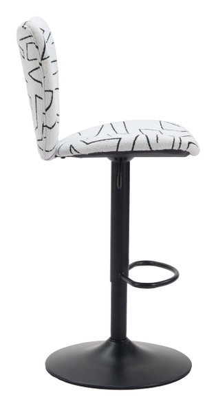Elevate White (Set of 2) Steel and Polyester Swivel Barstool