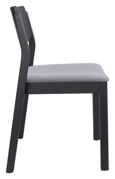 Desdamona Gray & Black (Set of 2) Rubberwood and Polyester Dining Chair