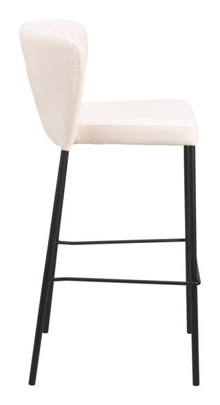 Linz Cream (Set of 2) Steel and Polyurethane Stackable Barstool