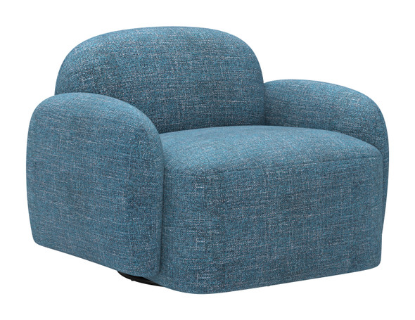 Cleo Blue Steel and Polyester Swivel Chair