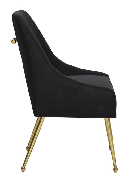 Maxine Black & Gold Steel and Polyester Dining Chair