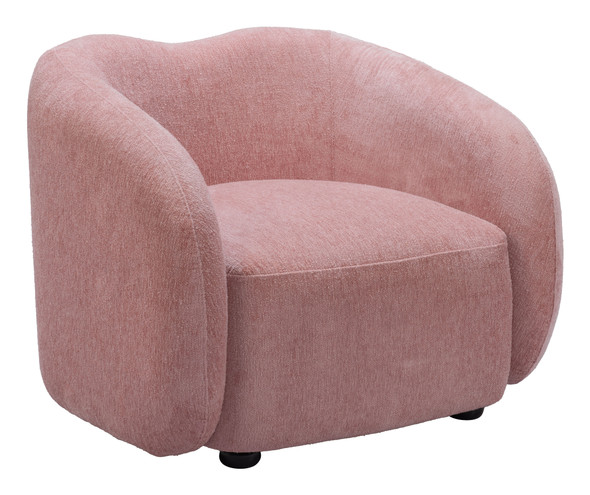 Tallin Mauve Pink Birch Wood and Polyester Accent Chair