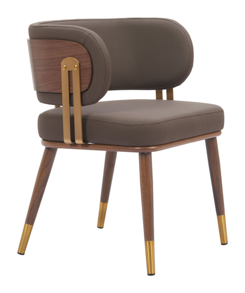 Brew Brown & Walnut Steel and Polyurethane Dining Chair