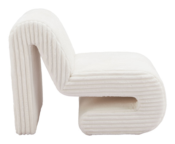 Opam White Polyester Accent Chair