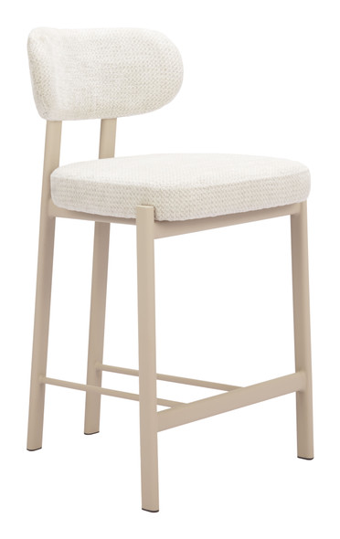 Aurea Light Gray (Set of 2) Steel and Polyester Counter Stool