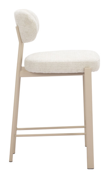 Aurea Light Gray (Set of 2) Steel and Polyester Counter Stool