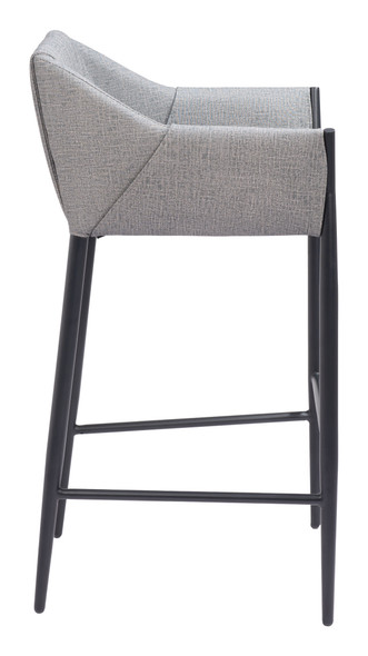 Andover Slate Gray Steel and Polyurethane Barstool