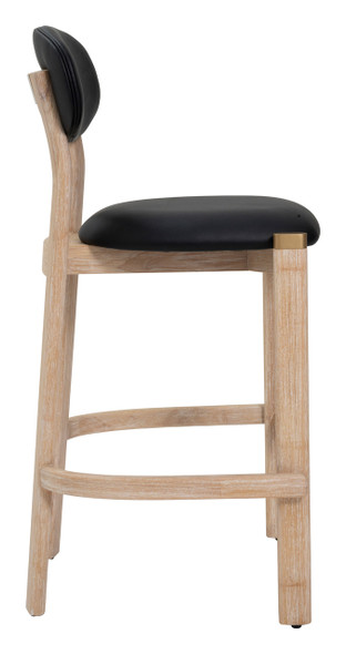 Rilou Black & Natural (Set of 2) Rubberwood and Steel Barstool