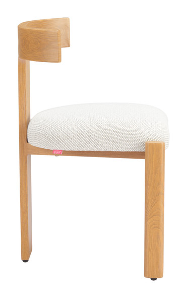 Tiana Natural & Beige Aluminum and Olefin Dining Chair for Outdoor Use