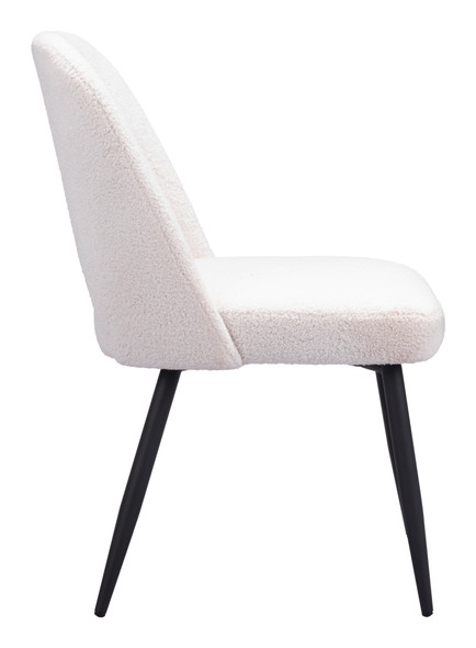 Teddy Ivory (Set of 2) Steel and Polyester Dining Chair