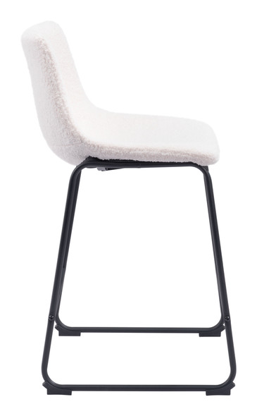 Smart Ivory (Set of 2) Steel and Polyester Counter Stool