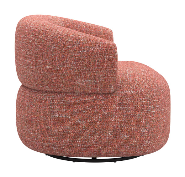 Venezia Brown Steel and Polyester Swivel Chair