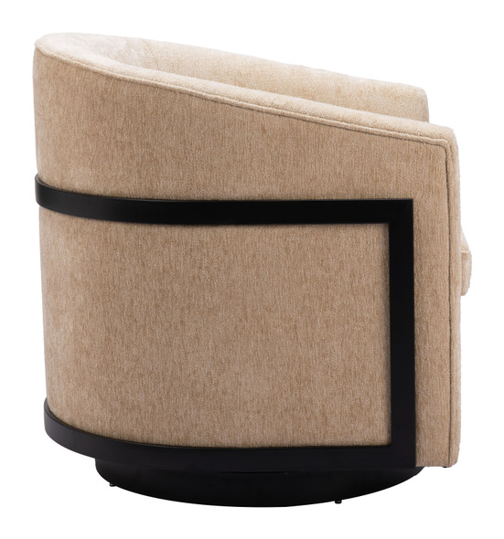 Hanko Golden Beige Steel and Polyester Swivel Chair
