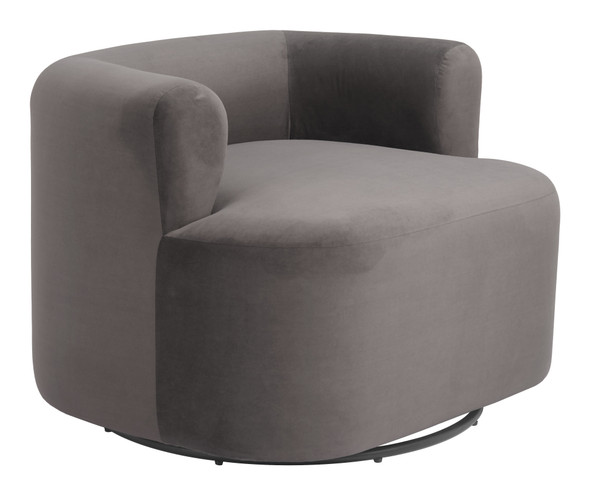 Mugav Gray Steel and Polyester Swivel Chair